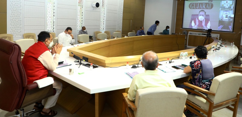 Vijay Rupani held video Conference with Collectors